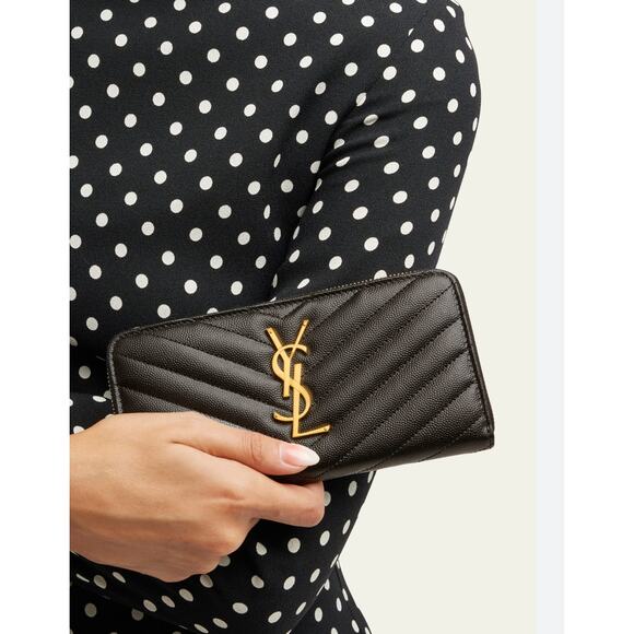 YSL Monogram Large Continental Zip Wallet in Grained Leather - Picture 10 of 10